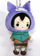 [Used] Miscellaneous Goods Mikasa Ackerman(Kuromi) Squishy Ball Chain Mascot Attack Titan× Sanrio Characters