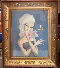 T.yukawaサイン入り 湯川輝義 水晶画 貴石画 美人 綺麗 絵画 - メルカリ