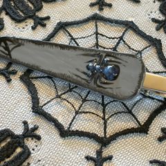 ハロウィン　蜘蛛　蜘蛛の巣　ヘアピン　ハンドメイド　ゴシック