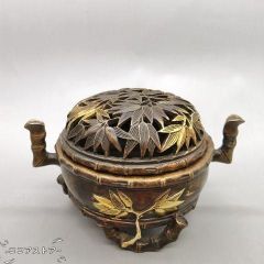 동제 중공 조각 대나무 향기로 다도구 향도구 장식품 공예품 미술품 입상