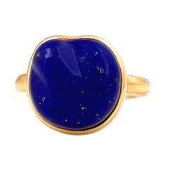 TIFFANY＆Co.　ティファニー　リング　Large　Lapis Lazuli　Vintage　Ring　Elsa Peretti　ヴィンテージ　大粒　ラピスラズリ　ペレッティ　750　K18　YG　11.5号　指輪　レア　希少