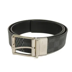 LOUIS VUITTON ルイ・ヴィトン サンチュール・ダミエ プリント 40MM リバーシブル ロゴ シルバー カーフ ブラック グレー 110/44 ダミエ グラフィット 3D ジャイアント ノワール ベルト M0338Q