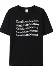 新品 送料無料 Condition Nienzo グラフィック T シャツ 繰り返し文字プリント ホワイトレタリング シンプル ストリート クールカジュアル