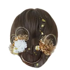 数量限定 前撮り 結婚式 和モダン 花嫁 ヘアアクセサリー 和装 白 着物 金 振袖 紫陽花 和装ヘア 水引 袴 成人式髪飾り 卒業式 卒業 卒業式 髪かざり 髪飾り (ホワイト) 成人式