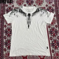L MARCELO BURLON マルセロバーロン フェザー フリル プリンティング 半袖 Tシャツ (白) 0821のサムネイル