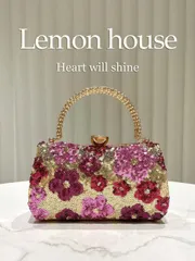 バッグ レディース パーティーバッグ 1個 ローズレッド グリッター スパンコール 刺繍 イブニングクラッチバッグ、ファッション エレガント クラスプバッグ、イブニングパーティー、バンケット、結婚式、ボール、集まり、音楽フェスティバル、カーニバル、バレン