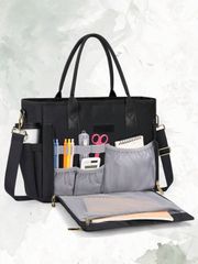 Women's Tote Bag, Teacher's Tote Bag with Insulated Lunch Compartment, 15.6-inch Laptop Bag, Lightweight Work Bag for Women, Nurse Bag, Professional Briefcase, Computer Handbag, Suitable for Office, School, and Nursing Duties