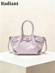 バッグ レディース ハンドバッグ ミニプリーツ餃子型バッグ オイルワックスレザー仕上げ - 多用途でエレガントな女性用ハンドバッグ、肩掛けまたはクロスボディで着用可能。