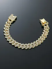 ジュエリー メンズ ブレスレット チェーンブレスレット ヒップホップ 女性用 男性 ラインストーンデコレーション チェーンブレスレット パーフェクト ジュエリー ギフト パーティー向け 合金 パーティー向け