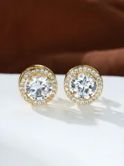 ジュエリー レディース イヤーアクセサリー ラウンドカット ホワイト ピアスセット 1ペア レディースアクセサリー