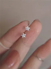 ジュエリー レディース イヤーアクセサリー ラインストーンフラワースタッドピアス