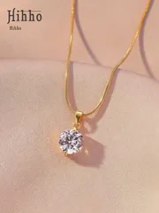 ジュエリー レディース ネックレス ペンダントネックレス 1個 ミニマリストファッション 1粒ペンダントネックレス、女性用2本爪鎖骨チェーン