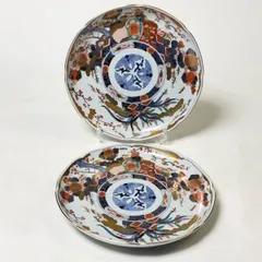 三洋陶器 龍峯窯 染錦金彩 四君子 大皿 2枚 飾り皿 和食器 31.5cm 416