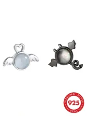 ジュエリー レディース イヤーアクセサリー エンジェル&デビル サークルフープピアスセット、若い女性への贈り物に適しています