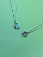 ジュエリー レディース ネックレス セット スター&ムーン ペンダント ネックレス 友人・恋人 カップル 2個入り