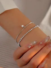 ブレスレット ジュエリー レディース セット 装飾 ハート型 ブレスレット 2個セット