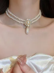 ジュエリー レディース ネックレス ペンダントネックレス ロリータ風ヴィンテージバロック タッセルネックレス、多用途女性用イブニングパーティー ボール 卒業式 プロム 結婚式 装飾アクセサリー チョーカー