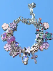 ジュエリー レディース ブレスレット チェーンブレスレット 夏休みスタイル 蝶&フラワーチャームブレスレット、パープル桜の花ファッションブレスレット、桜クロスブレスレット、ファッション蝶ビーチナチュラルブレスレット