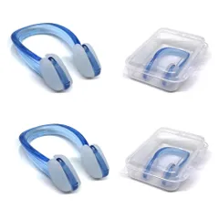 新品 防水水泳用鼻クリップシリカゲル鼻栓を繰り返し使用することができる2点入り収納ケースは水泳、水上ゲーム、トレーニングに適しており、初心者と大人のシリカゲル材質は軽量で携帯性は男女共通である