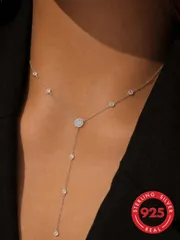 ジュエリー レディース ネックレス ペンダントネックレス 1個 星柄 ラウンド 字型 タッセルネックレス レディース向け、ニッチな通勤パーティー エレガントな鎖骨チェーン、ミニマリスト ライト雰囲気 デイリーデ