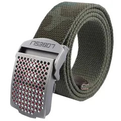 【新品】 BUZZxSELECTION(バズ セレクション) メンズ 迷彩 ベルト ミリタリー デザイン バックル 編み込み フリーサイズ LBT089 (01 迷彩グリーン)