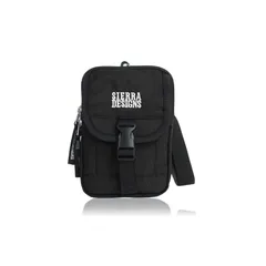 【新品】 [シエラデザインズ] ミニショルダーバッグ フラップ 縦型 2WAY コーデュラ ベルトループ フック付き ポケット多数 メンズ ブラック
