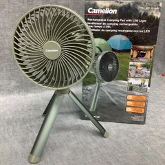 Camelion 充電式キャンプファン LEDライト付き 三脚付き - メルカリ