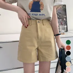 ハイウエスト カラーショートパンツ 韓国（ピンク）｜きれいめ・オフィスカジュアル・デイリー