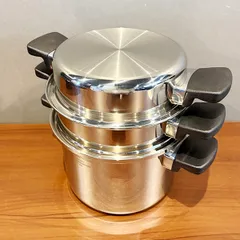 新品未使用・美品】アムウェイ ステンレススチール 3段式鍋 キッチン