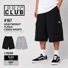 PRO CLUB プロクラブ カーゴショーツ スウェットショーツ スウェット ハーフパンツ メンズ 9oz ヘビーウェイト 裏起毛 Heavyweight Fleece Cargo Pants  無地 大きいサイズ ストリート #167