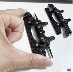 ミニ四駆用 カーボンATフロント、単アンカーリア、1軸左右独立スライド