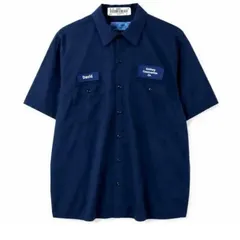 CINTAS 半袖ワークシャツ 企業ロゴ ワッペン ネームパッチ ネイビー XL
