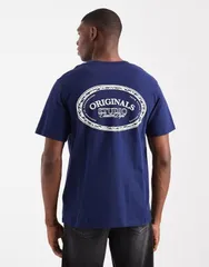 ジャック アンド ジョーンズ メンズ トップス Tシャツ プリント Jack Jones oversized originals Tshirt with back print OCEAN CAVERN
