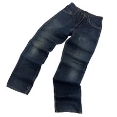 エドウィン EDWIN デニムパンツ メンズ W30 インディゴ 503Z ストレート レザーパッチ 色落ち 裾ダメージ アメカジ ジーンズ ジーパン