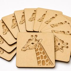 キリン きりん 動物 木製パーツ 6個 未塗装 DIY