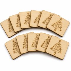 クリスマス ツリー 木製パーツ 6個 ハンドメイド 工作 DIY