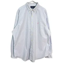 RALPH LAUREN ラルフローレン 長袖シャツ チェック ブルー(メンズ 17 1/2)中古 古着 Y8950