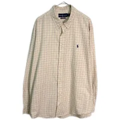 RALPH LAUREN ラルフローレン 長袖シャツ 大きいサイズ チェック アイボリー(メンズ XXL)中古 古着 Y8982