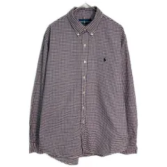 RALPH LAUREN ラルフローレン 長袖シャツ 大きいサイズ チェック パープル(メンズ XXL)中古 古着 Y8983