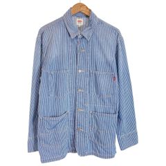 【中古】　EDWIN　カバーオール　デニムジャケット　ヒッコリー　ストライプ　デニム　アメカジ　古着　/0135