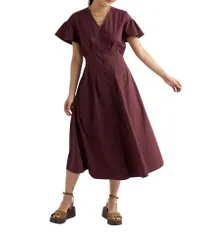シーソルトコーンウォール レディース トップス ワンピース ミディ Seasalt Cornwall Kerthen Woods Poplin Midi Dress Cacao