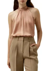 リリーシルク レディース トップス シャツ ホルター Lilysilk Womens Graceful Breeze Silk Halter Top Quartz Rose