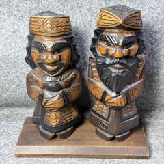 アイヌ民族 ニポポ人形 夫婦 2体セット 木彫り民芸品 昭和レトロ