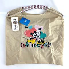 新品 Disney ミッキー＆ミニー 刺繍 キャラクターバッグ ベージュ D.KELLY トートバッグ ハート 刺繍 軽量 A4 通勤 通学 お出かけ 旅行 サブバッグ ユニセックス ギフト 公式ライセンス 大容量 レディース メンズ 刺繍バッグ 肩掛け人気作