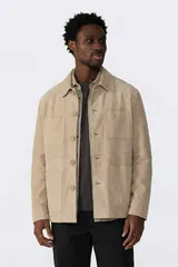 ファーニック UK メンズ アウター ジャケット・ブルゾン スエード FURNIQ UK Beckett Suede Chore Jacket Beige ベージュ