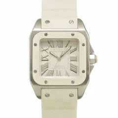 カルティエ Cartier サントス100 MM W20122U2 ボーイズ 腕時計 ホワイト オートマ 自動巻き ウォッチ Santos 100 90340301