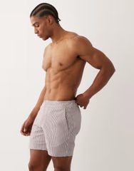 ARKET Men's Swimwear Half Pants/Shorts ARKET Seersucker Swim Shortstripes Burgundy Stripe