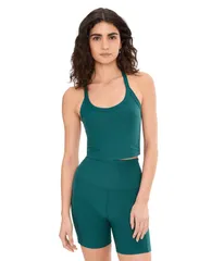 ビヨンドヨガ レディース トップス シャツ クロップド Beyond Yoga Spacedye On The Up Cropped Tank Teal Sea Heather ヘザー