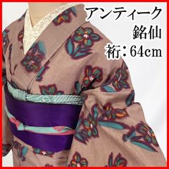 アンティーク　紋錦紗　躑躅の花　袷小紋　大正ロマン　花柄 アンティーク 紋錦紗 躑躅の花 袷小紋 大正ロマン 花柄 - メルカリ