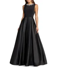 マックダガル レディース トップス ワンピース A ライン ノースリーブ Mac Duggal PearlEmbellished HighNeck Sleeveless ALineveningown